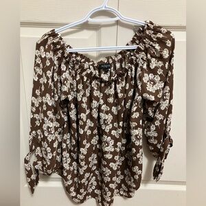 Eclipse Brown Floral Women's Top